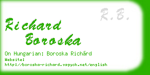 richard boroska business card